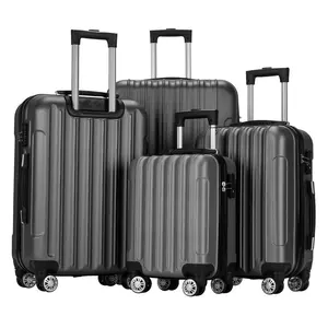 Vertical Pattern Trolley Case N101 - Travel & Luggage Universal Wheel with Handle ABS Aluminum Alloy Dark Gray 16in 20in 24in 28in Sizes