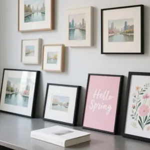 A4 Size Wooden Frame with Cutout Card, Wall-Mounted Decorative Photo Frame, Home Decoration, Gift Idea, Modern Style