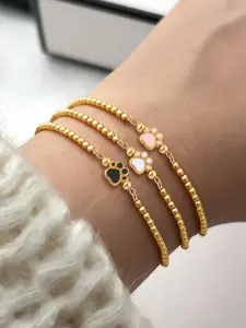 Women's Cute Fashion Adjustable Sliding Chain Bracelet, Multicolor Cat Paw Print Design, All Season Accessory