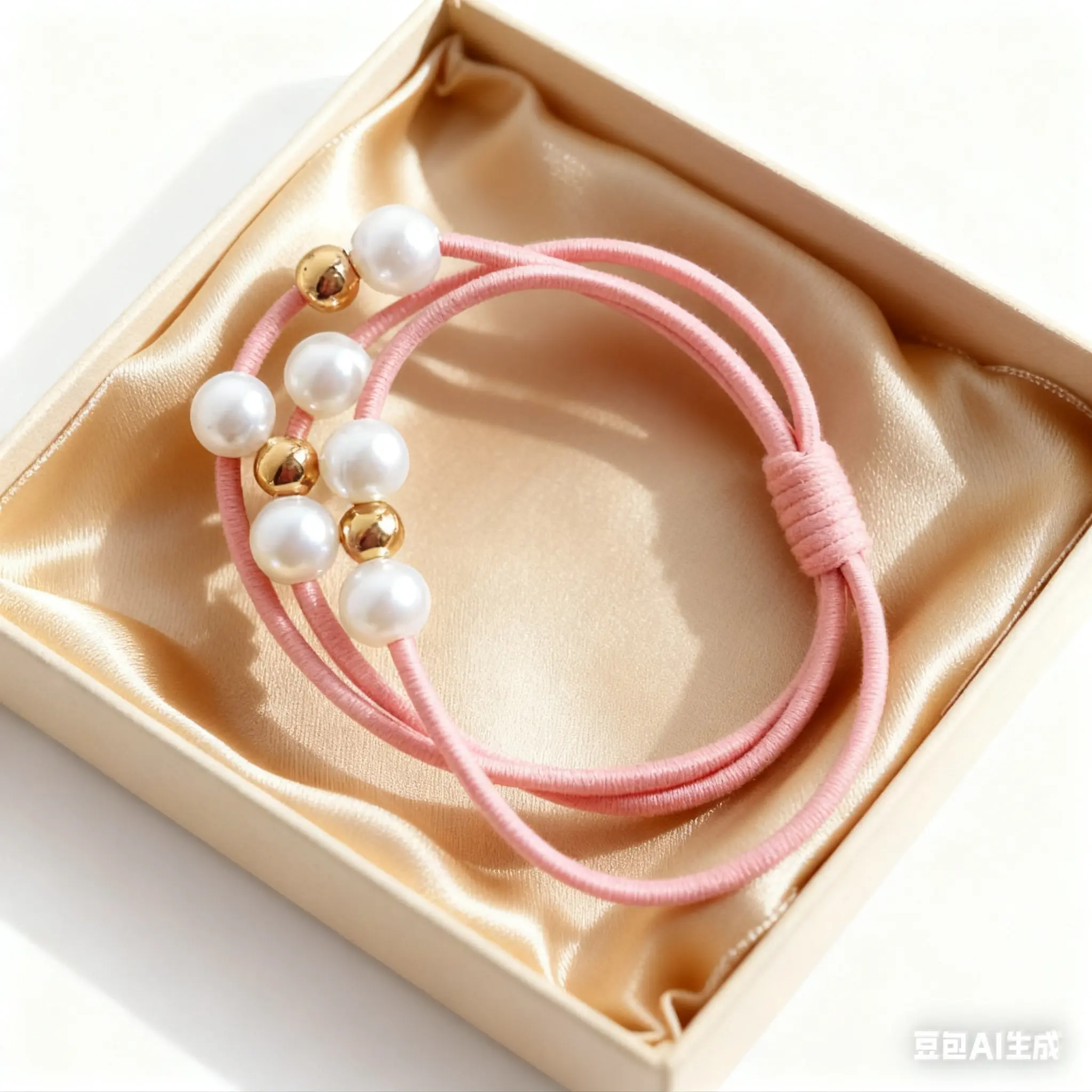 [1 gift]Pink color Fan elastic band Cute & Durable Hair Ties｜No Pain for Hair Styling