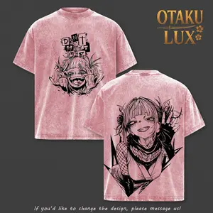 Himiko Toga My Hero Academia Villain Oversized Vintage Washed T-Shirt, Anime Manga Graphic Tee, Yandere Chaos Girl Shirt, Retro Dark Aesthetic Streetwear, Heavy Cotton Anime Clothing, Gift for MHA Fans