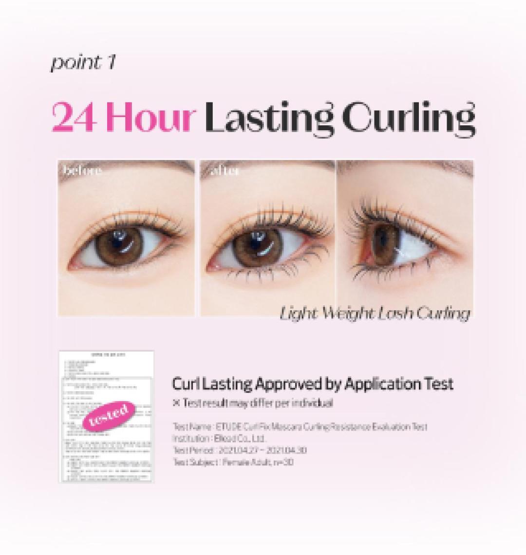 [ETUDE Official] Curl Fix Mascara & Dr. Mascara Fixer Set | 24H Smudge Proof Lashes | Volumizing & Lengthening | Waterproof & Clump-Free