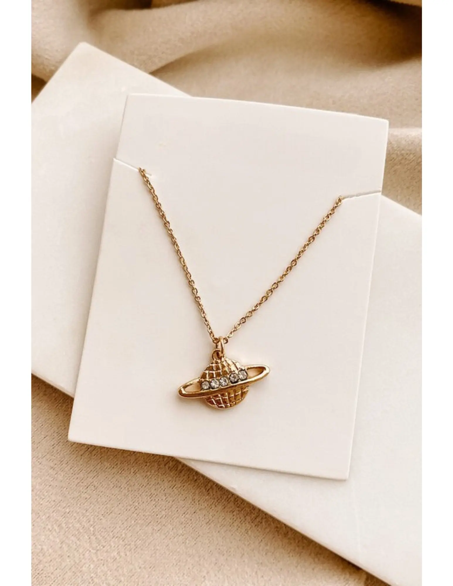 DISCO SATURN NECKLACE