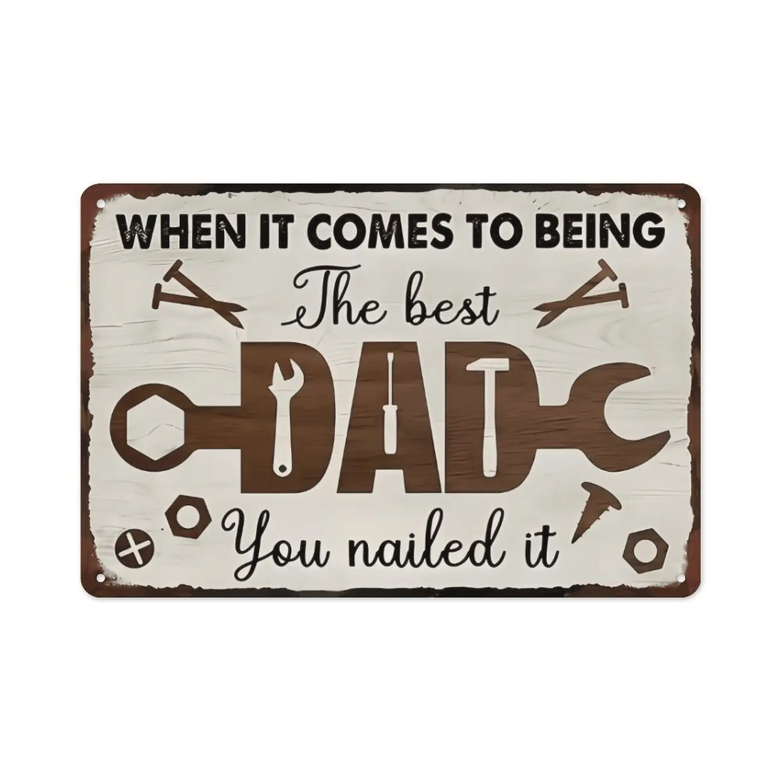 Rustic Funny Workshop Tools Themed Aluminum Signage - 11.8x7.9in Pre-Drilled Wall Art Plaque, Adult Garage Decor, Father's Day Gift for Dad