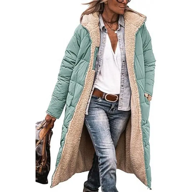Winter Coats For Women Long Warm Oversized Reversible Fleece Puffer Shearling Down Jackets Outerwear With Hood On Sale Winter Coats For Women Long Warm Oversized Reversible Fleece Puffer Shearling Down Jackets Outerwear With Hood On Sale