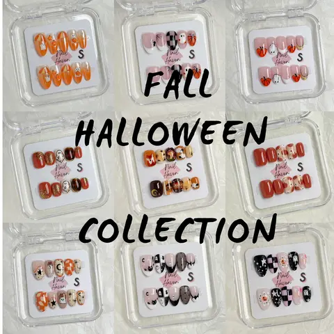 NailHaven| Fall Halloween Collection |cute nails| nails | acrylic press-on| fake nails |Handmade | high quality Press on nails 10 pcs|reusable nails|nail art|nail charm|handmade press ons|uña sacri lic as