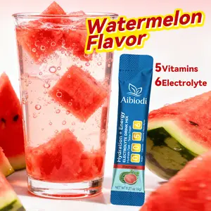 Aibiodi Watermelon Electrolyte Powder | Zero Sugar Hydration + Energy Drink Mix | 6 Electrolytes & 5 Vitamins | Keto Friendly | 1 Packets for 16oz Water