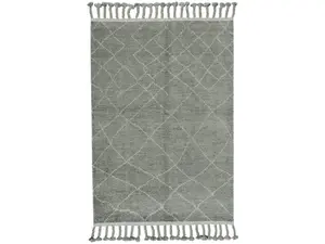 212 MAIN 8x12 ft. Hand-Knotted Modern Geometric Print Cut Loop Pile Wool Blend Rectangle Decorative Rug, Ideal for Living Rooms