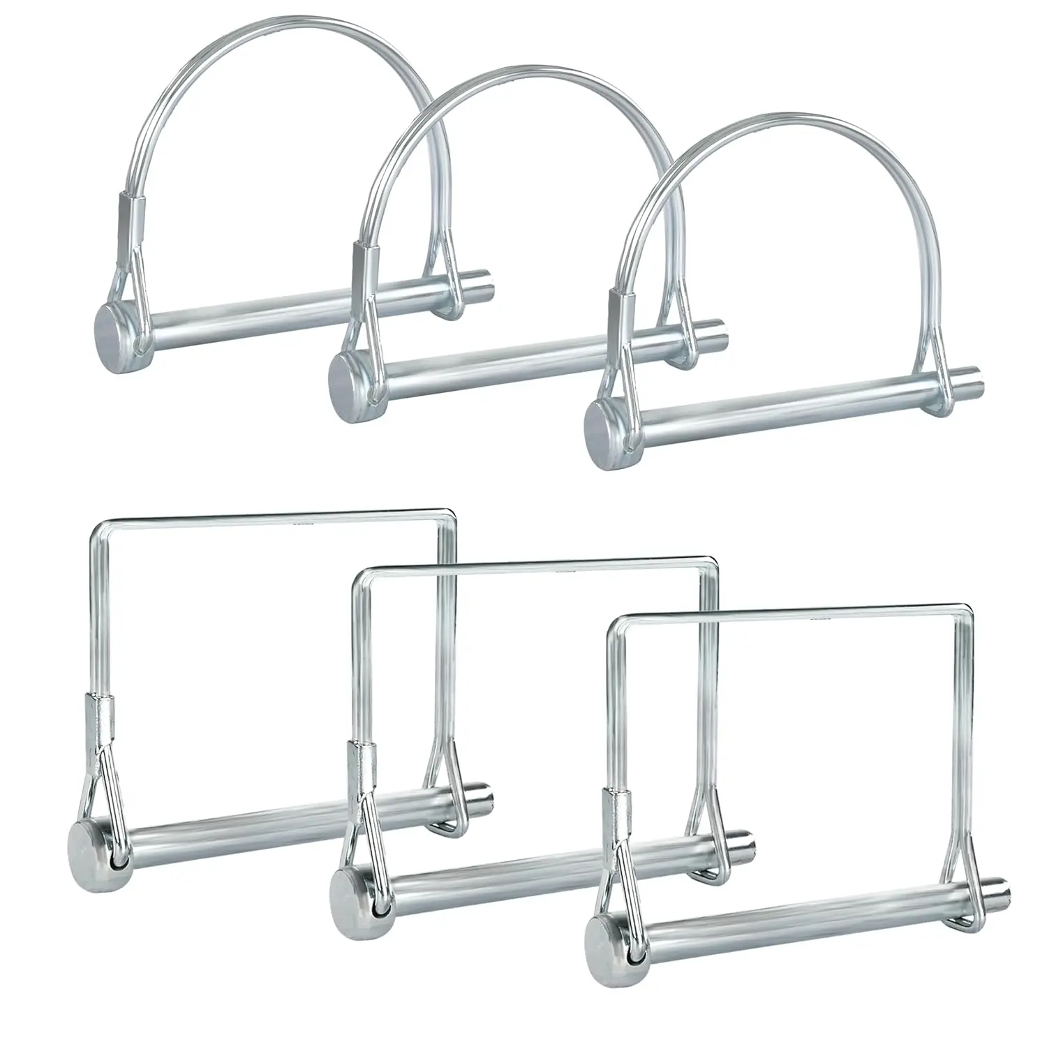 Pack of 06 Trailer Pins – 2-3/4" x 1/4" (L x W) – Featuring PTO Pins, Lock Pins, Trailer Hitch Pins, and Shaft Locking Coupler Pins for Farm Trailers, Towing, Lawn Equipment and Hitches