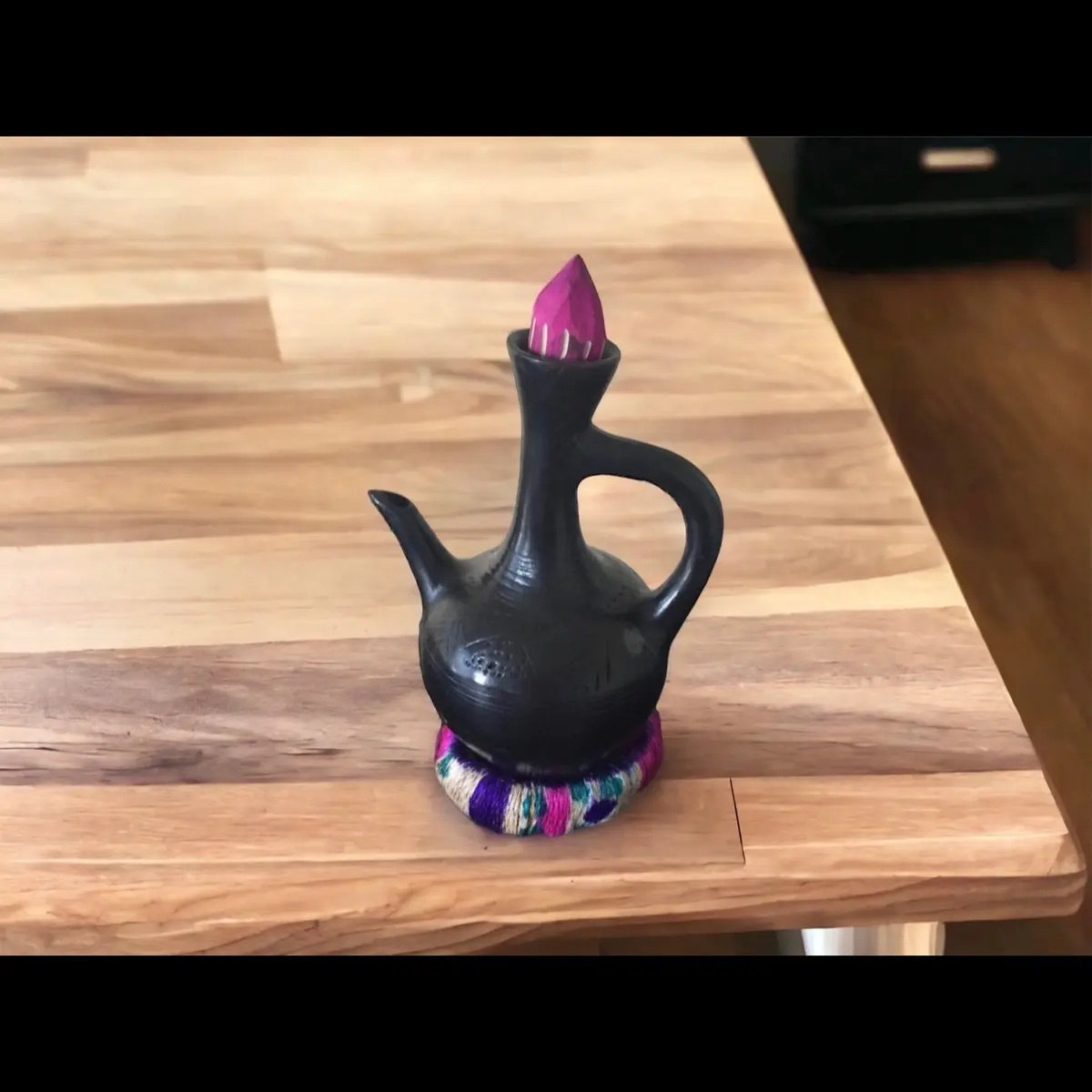 Jebena - traditional Ethiopian coffee pot with cushion ጀበና ከነ ማስቀመጫው small