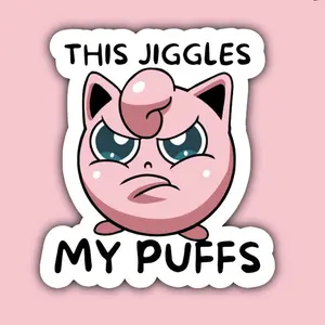Jigglypuff Sticker, Funny Gift Waterproof Glossy Sticker, Decal for Laptop, Water Bottle, Car, Gamer Gift