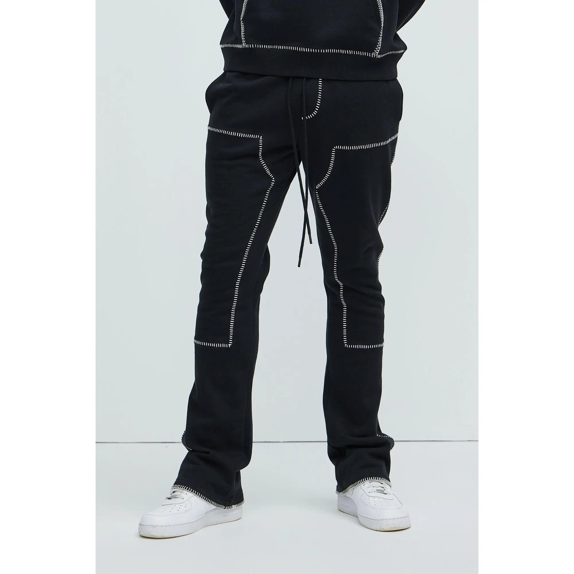 Tyson Stitch Skinny Flared Sweatpants - Black Tyson Stitch Skinny Flared Sweatpants - Black