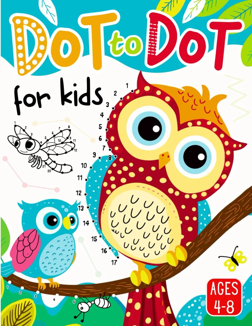 Dot to Dot for Kids Ages 4-8: 100 Fun and Engaging Number Puzzles to Count,Trace, and Color Cute Animals, Vehicles, Dinosaurs, Fruits, Food and More!
