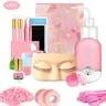 Eyelash Extension Tool Kit, 14pcs/set Lash Tech Supplies with Mannequin Head, Extension Glue, Remover, Tweezers and Other Tools for Beginners at Home, Diy Lash Tools