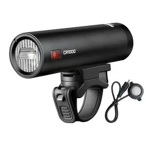 RAVEMEN CR1000 Road Bike Front Light | 1000LM | Anti-Glare T-Shaped Beam | Dual Side Lights | 4000mAh | Runtime Extension | Wired Remote | IPX6 | Aluminum Housing**
