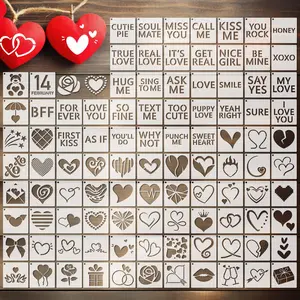Reusable Wooden Drawing Templates Set, Heart Shape Design, Ideal for Home Decor & Crafting Projects, Perfect for DIY Art Enthusiasts