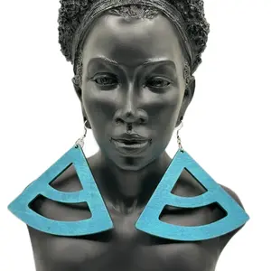 3.5” Triangle Cutout Color Fashion Earrings Casual