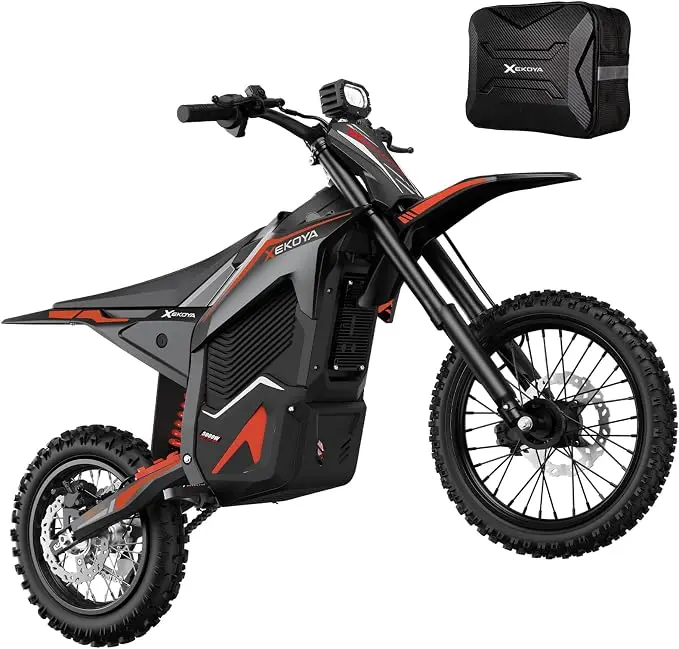XEKOYA RED 5000W Adult Electric Dirt Bike, 50MPH+ Electric Motorcycle UL2272 52V 30Ah removable battery, 50-mile range, hydraulic suspension & brakes, 14/12 inch fat tires, teens 13+ and adults