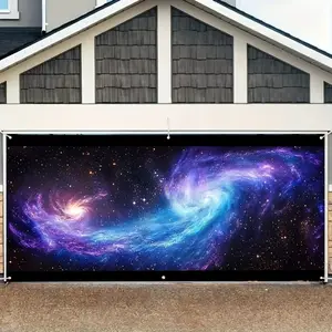 2D flat banner, 1pc, Vibrant 2D Flat Printing, Easy Installation, Perfect for Outdoor Parties & Themed Events, Polyester Material, for Galaxy Party Decorations wjt