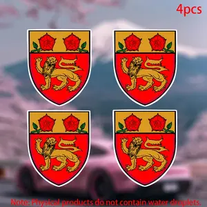 4pcs-Town coat of arms of Athlone, Ireland Sticker-car stickers for doors, windows, laptops, luggage, furniture and bumpers-durable adhesive vinyl material