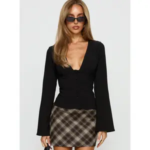 Serefina Long Sleeve Top Black