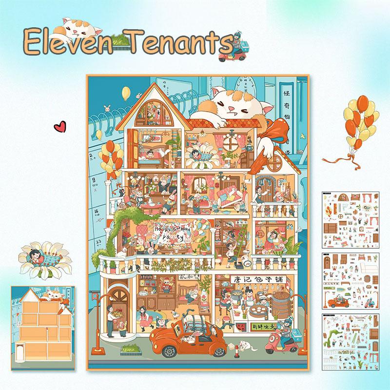 6-in-1 Fantasy Fairy Tale 3D Scene Sticker Book,DIY Miniature Diorama Kit for Journaling & Scrapbooking,Kawaii Gift Set for Women Girls & Teens,PET Sticker Collection