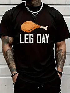 100% Cotton Leg Day Thanksgiving Costume Pilgrim Turkey Day Funny T-Shirt Women's Men's Graphic Tee Crew Neck summer vacation Tops