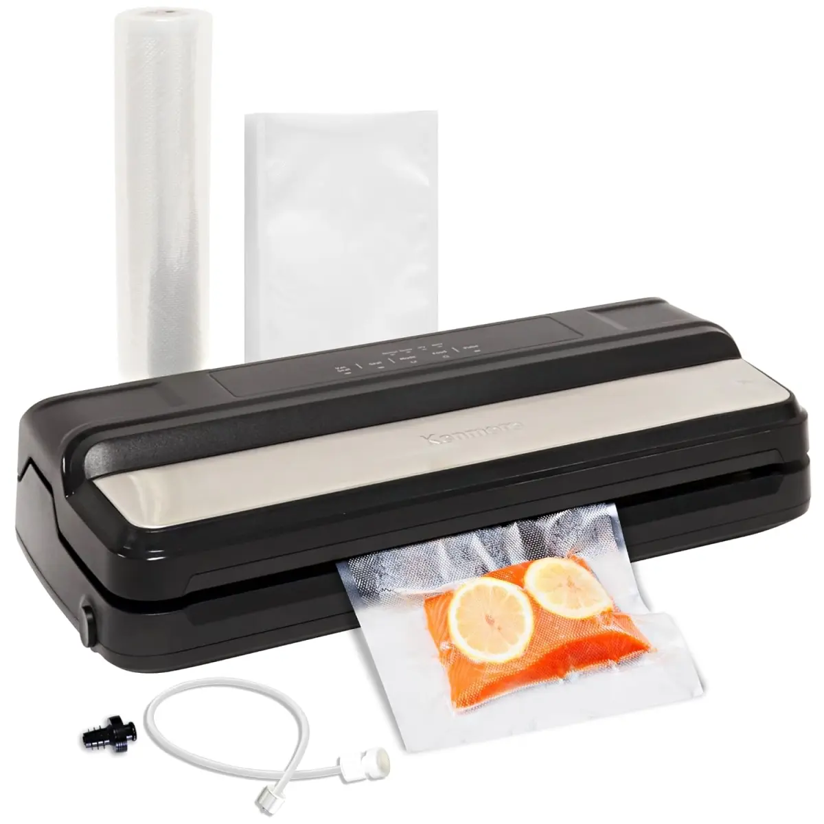 Kenmore KKFSD 110V 240W One-Touch Automatic Food Vacuum Sealer Machine Plus Bottle Stopper Detachable Cord