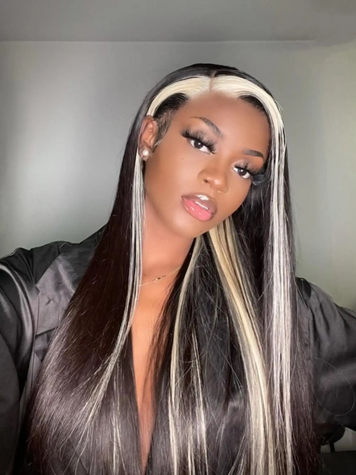 26 Inch Long Straight Wig for Women, 13×4 Transparent Lace Front Wigs without Bangs, Pre-Plucked Heat Resistant Synthetic Wig for Daily & Party Use, Perfect Gift for Girls.