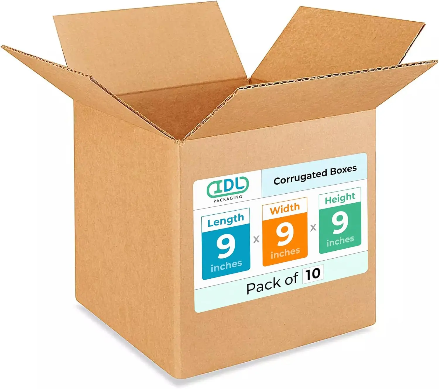 Small Cube Moving & Shipping Boxes 9x9x9 inches (10-Pack) - Extra Strength 200 lb vs Regular - Corrugated Strong Cardboard Boxes - Packing Box for Moving - Small Packing Box by IDL Packaging