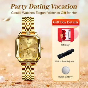 Fashionable Elegant Steel Belt Women's Square Watch – Ideal Gift Box Set for Her