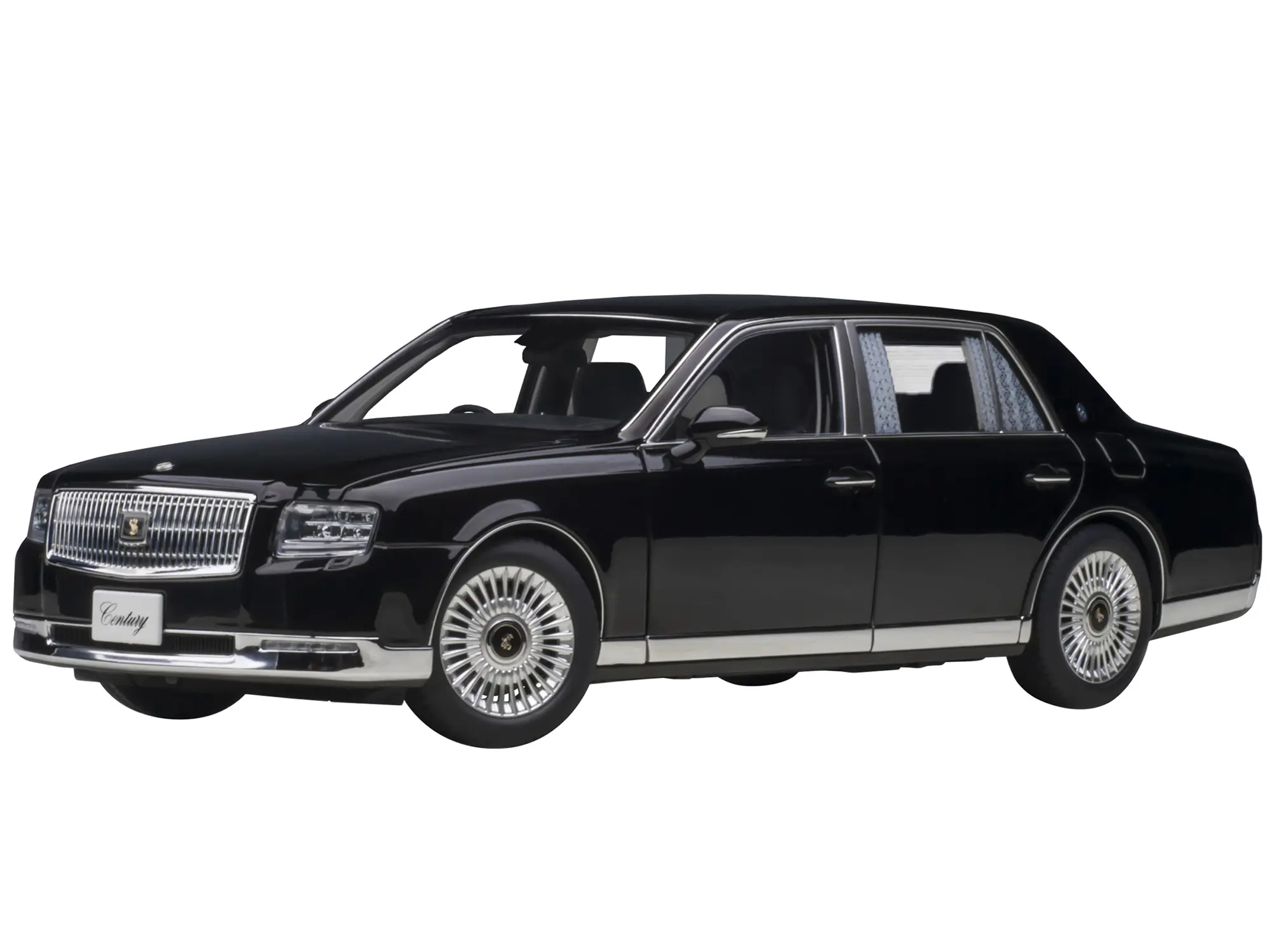 Toyota Century with Curtains RHD (Right Hand Drive) Black Special Edition 1/18 Model Car by Autoart