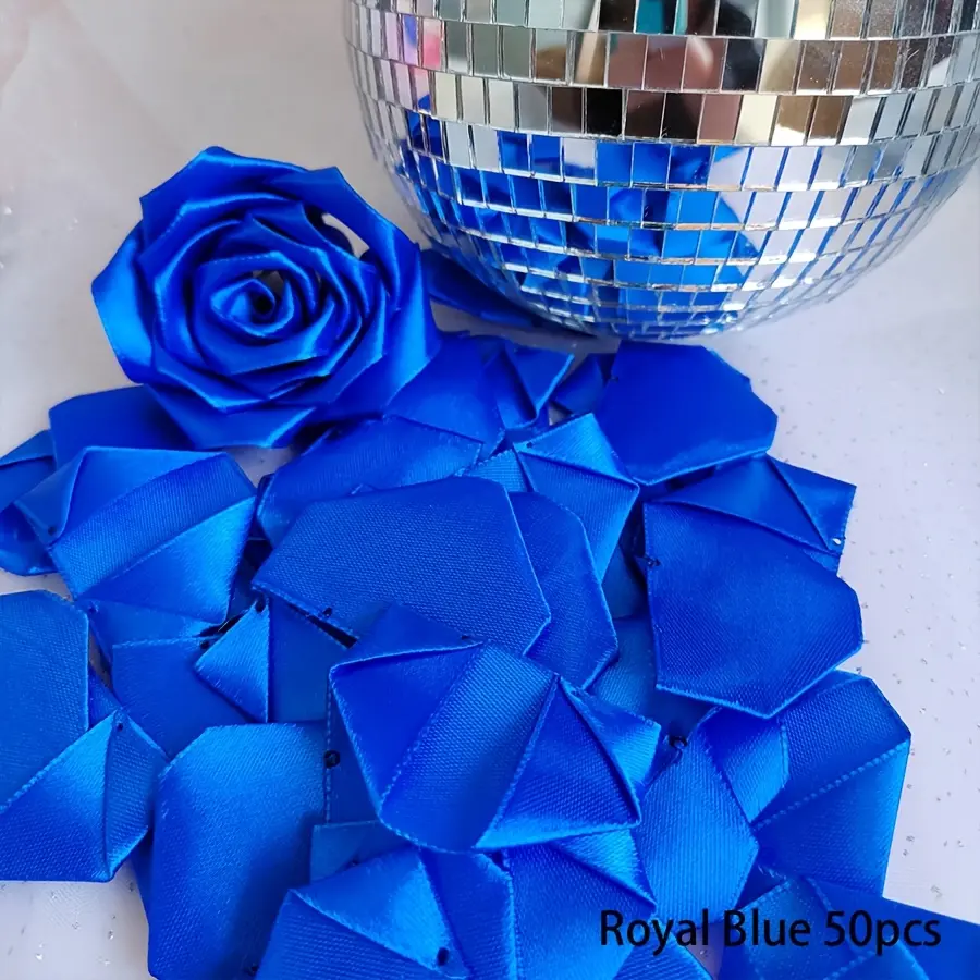 Royal Blue-100pcs Ribbon Petal