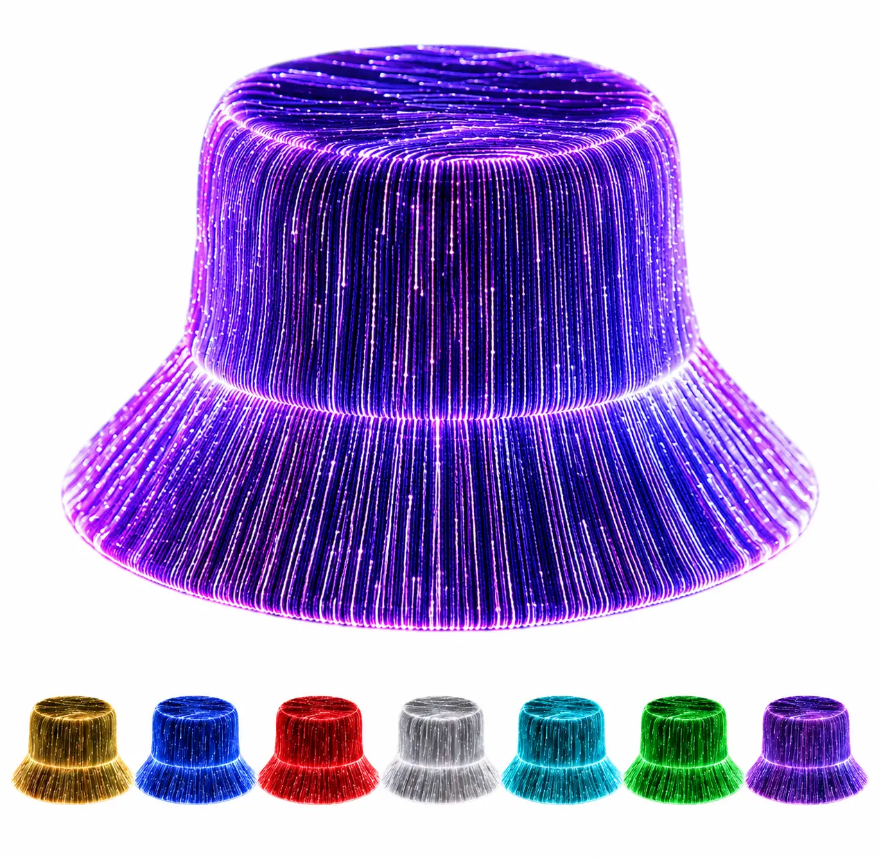 LED Light Up Bucket Hat, USB Rechargeable Color Changing Glow Fisherman Hat for Music Festivals, Rave Parties, EDM Concerts, Game Day Watch Parties, Camping, Beach Nights, Carnival, Halloween and Christmas Parties