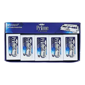 Dorco Prime Platinum 100 Piece Double Edge Razor Blades for Soft Shave & Reduced Skin Irritation Excellent Sharpness & Remarkable First Cut