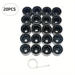 20PCS Car Tire Bolt Nut Cap, Plastic Hub Cap For VW CC Jetta Golf MK5 Passat B6 Wheel Lug Nuts Bolt Center Nut Cover Dust Proof Protector 1K0601173A