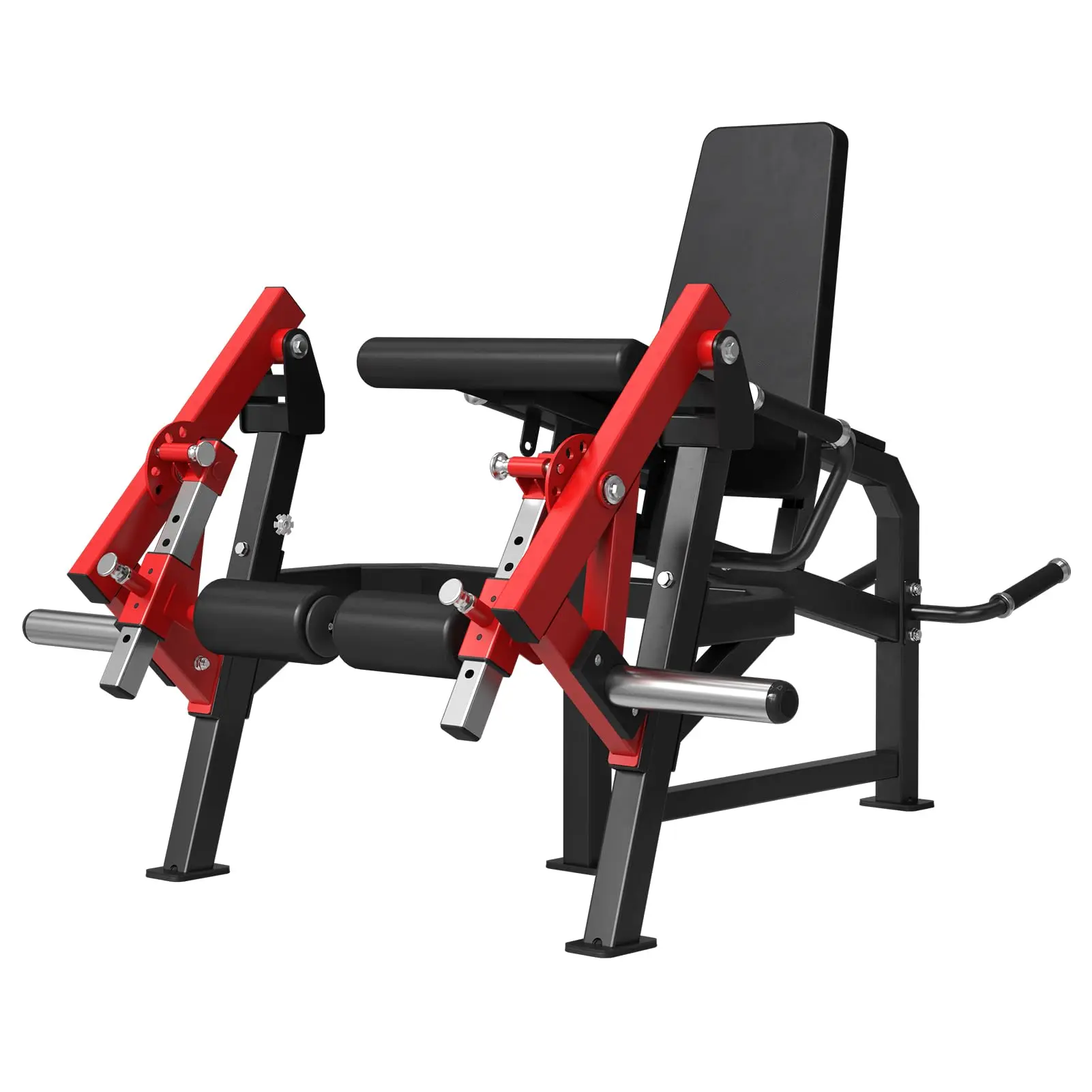 Adjustable Leg Extension and Curl Machine, Single, Lying, and Standing Leg Curl, Plate Loaded for Home Gym Fitness