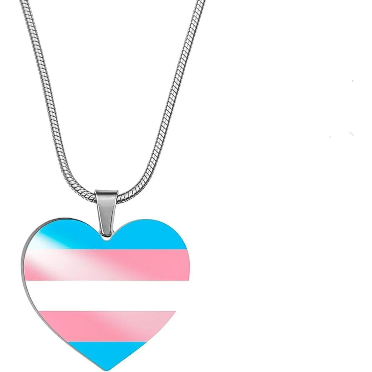 Heart Rainbow Necklace Stainless Steel LGBT Rainbow Pride Necklace for Women Men Lesbian Bisexual Transgender Nonbinary Asexual Heart Pride Necklace LGBTQ Pride Jewelry