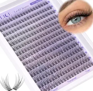 Natural Lash Clusters Wispy Lash Extensions Short 10-14mm DIY Cluster Eyelash Extension C-Curly 280pcs Soft Thin Band Individual Lashes by ALICE