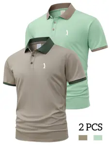 Men's Regular Fit Cancer Print Polo Shirt, Casual Short Sleeve Half Zip Up Top for Summer, Fashion Men's Clothes for Daily Wear, Gamis