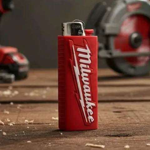 Milwaukee Packout-Inspired 3D-Printed Bic Lighter Case (2-Pack) with Iconic Logo, Lighter Accessories, Ideal Gift for Milwaukee Enthusiasts