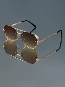 New Fashion Retro Rectangular Glasses for Women & Men, Casual Daily Wear, Simple Dual-Bridge Design, Versatile Decoration Eyewear, Vintage Rectangle Shades