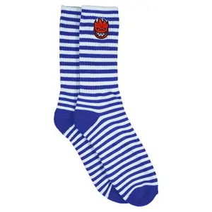 Spitfire Wheels Socks Bighead Fill Stripe Embroidered Blue/White