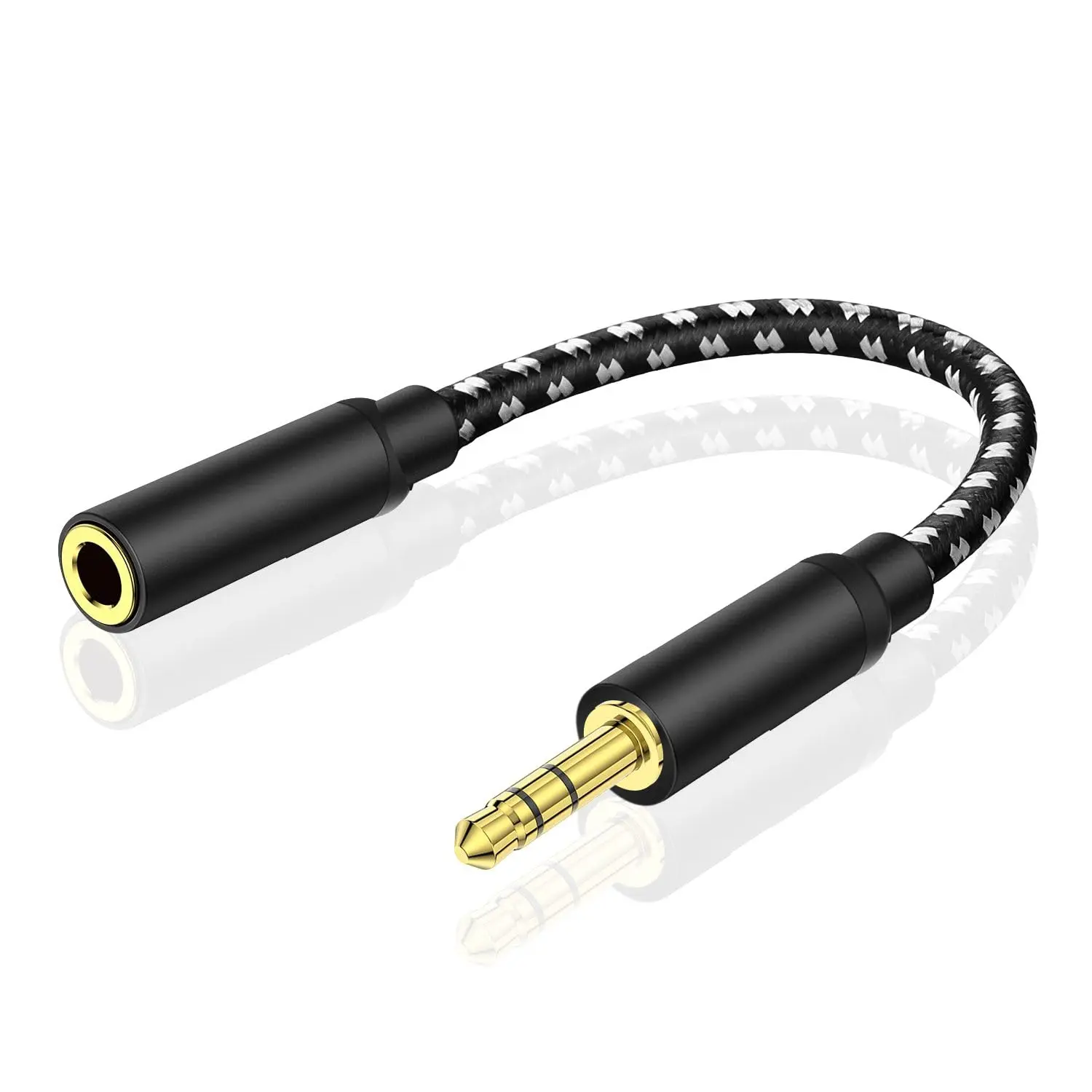 3.5mm Audio Jack Headphone Extender - 3-Pole Male to Female AUX Stereo Connector, Accessories for Smartphones, Car Radio, Speakers, Battery Cases (6 in)
