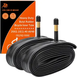 2-PCS 26" Heavy Duty  Tubes 26X2.10/2.40 AV48mm Schrader Valve (52/62-559) 26" Heavy Duty Bicycle Tubes Compatible with 26 x 2.10 26x2.125 26x2.20 26x2.30 26x2.35 26x2.40  Bicycle Tire Tubes