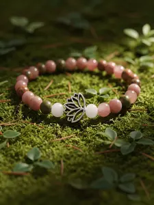 2pc Natural Crystal Lotus Bracelets, Boho Style, All over Print, Yoga Meditation Essential, Anxiety Relief, Inner Peace Gift