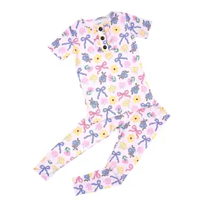 Evie RUFFLE TWO PIECE Bamboo Toddler 2-Piece Set Ultra-Soft & Breathable with Functional Buttons & Playful Prints for All-Day Comfort