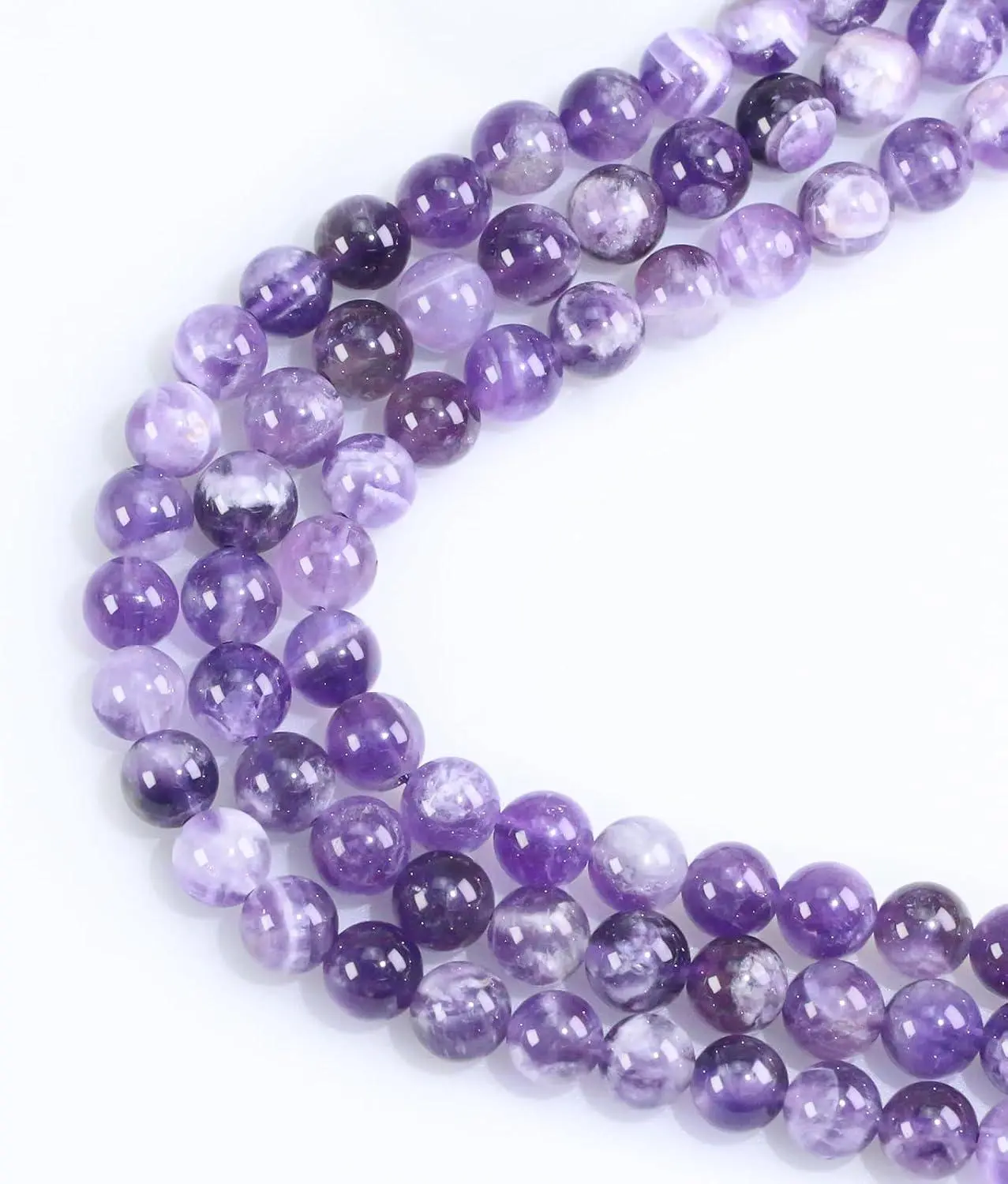 8mm Natural Amethyst Gemstone Round Loose Beads for Jewelry Making DIY Bracelets Necklace (45-48pcs/strand) 8mm Natural Amethyst Gemstone Round Loose Beads for Jewelry Making DIY Bracelets Necklace (45-48pcs/strand)