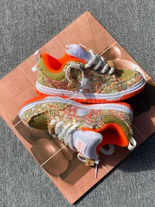 2026 New Orange Men's Classic Color Block Casual Sneakers, Lace-Up Design, Trendy Comfort Platform Shoes, Thick Tongue Bread Shoes, Soft Sole, Extra Large Size 47 48 Men's Fashion Shoes, Sports Shoes