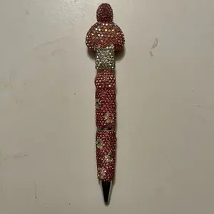 Dazzling Pink Mushroom Crystal Gem Pen - Add a Touch of Glamour to Your Writing